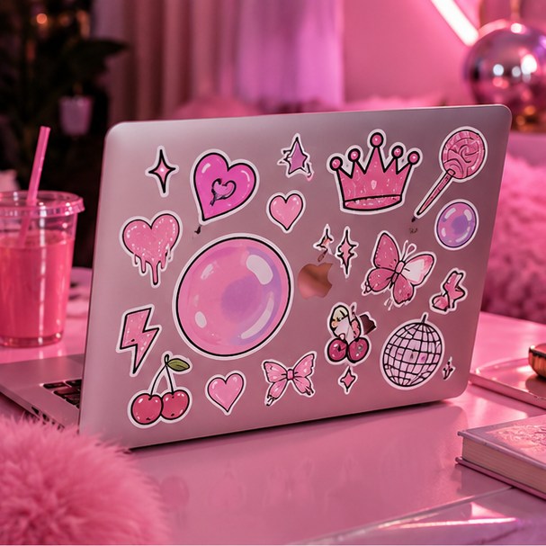 Nálepky BUBBLE GRRRL na notebook
